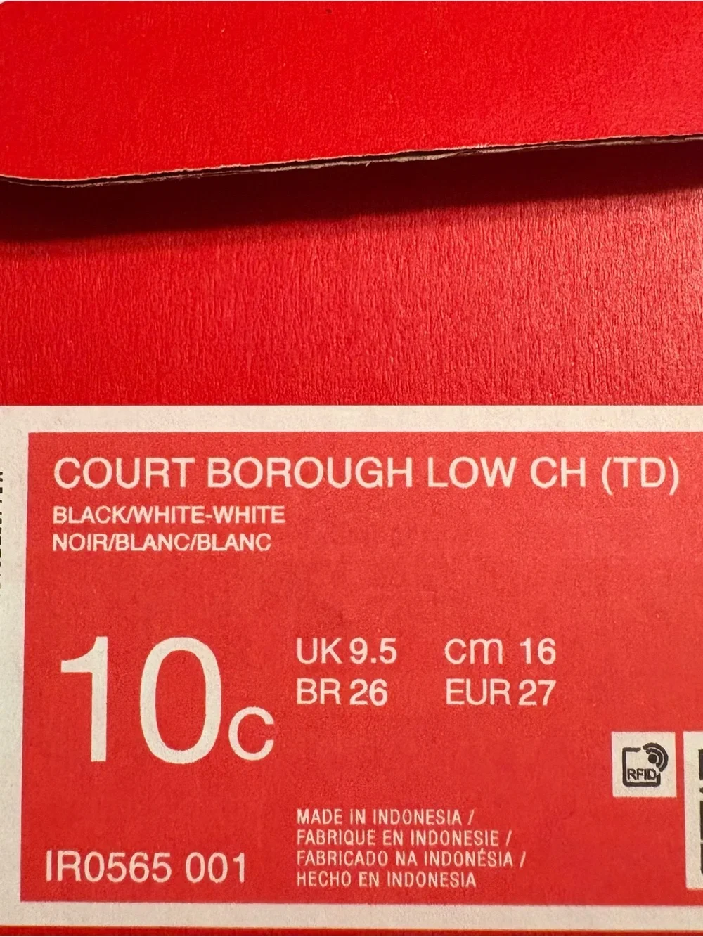 Nike Court Borough Low White Black Cheetah Toddler Little Girl Strap Shoe 10C